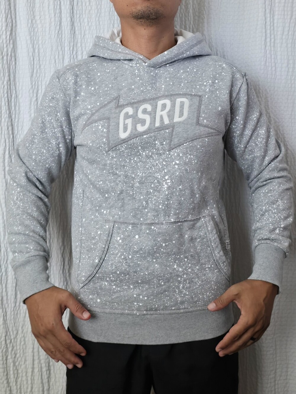 G-Star RAW Gray Splattered Hoodie Medium